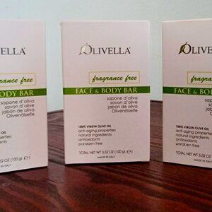 Olivella 100% Virgin olive oil Face and Body Soap 3pk